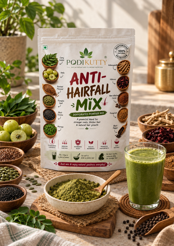 Anti-Hair fall Mix (With goodness of Curry Leaves, Amla, Seeds & Ashwagandha)